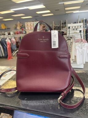 kate spade Burgundy Saffiano Leather Mini Backpack